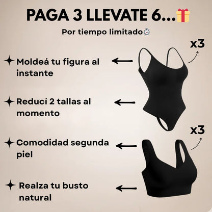 PROMO 6x3 | 3 BODYS MOLDEADORES + 3 CORPIÑOS SEGUNDA PIEL